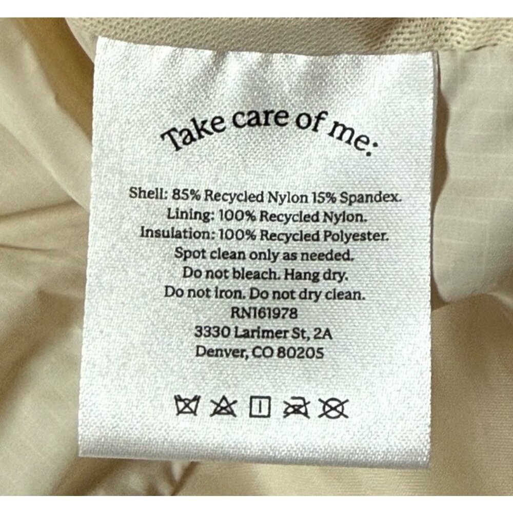Halfdays Georgie Puffer Jacket Oatmilk XL, New with tags, Removable Hood - Picture 9 of 9